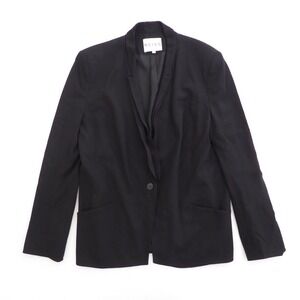 REISS Adele Black Blazer Jacket Womens Size Large Single Button